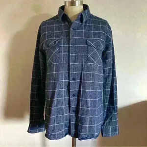 Women's Coastal Windowpane Plaid Button Down Shirt Size Small